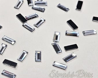 RECTANGLE 3x7mm CRYSTAL Hotfix Orange Rhinestones