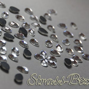 DROP 7x10mm CRYSTAL Hotfix rhinestones clear