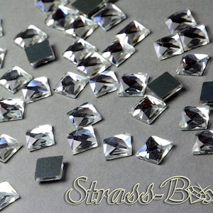 QUADRAT 10x10mm CRYSTAL Hotfix Strasssteine Klar