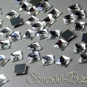 SQUARE 10x10mm CRYSTAL Hotfix Rhinestones Clear image 1