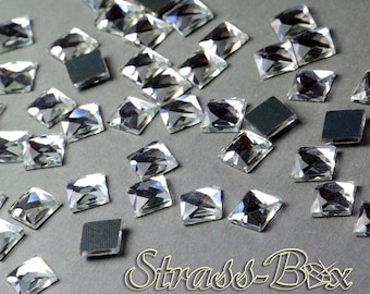 CARRÉ 10 x 10 mm CRISTAL Hotfix Strass Clair