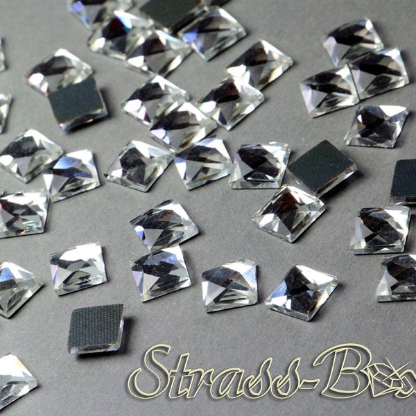 SQUARE 10x10mm CRYSTAL Hotfix Rhinestones Clear