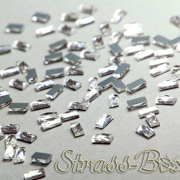 RECTANGLE 2,5 x 5 mm CRYSTAL Strass Hotfix clairs