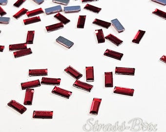 RECTANGLE 3x7mm CRYSTAL Hotfix Orange rhinestones