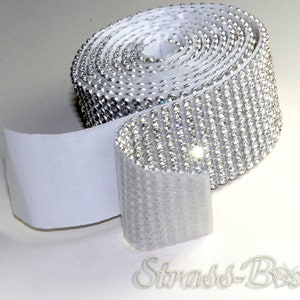 selbstklebendes MESH CRYSTAL 12reihig 39mm Strassband SS08 Bild 1