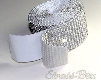 selbstklebendes MESH CRYSTAL 12reihig 39mm Strassband SS08