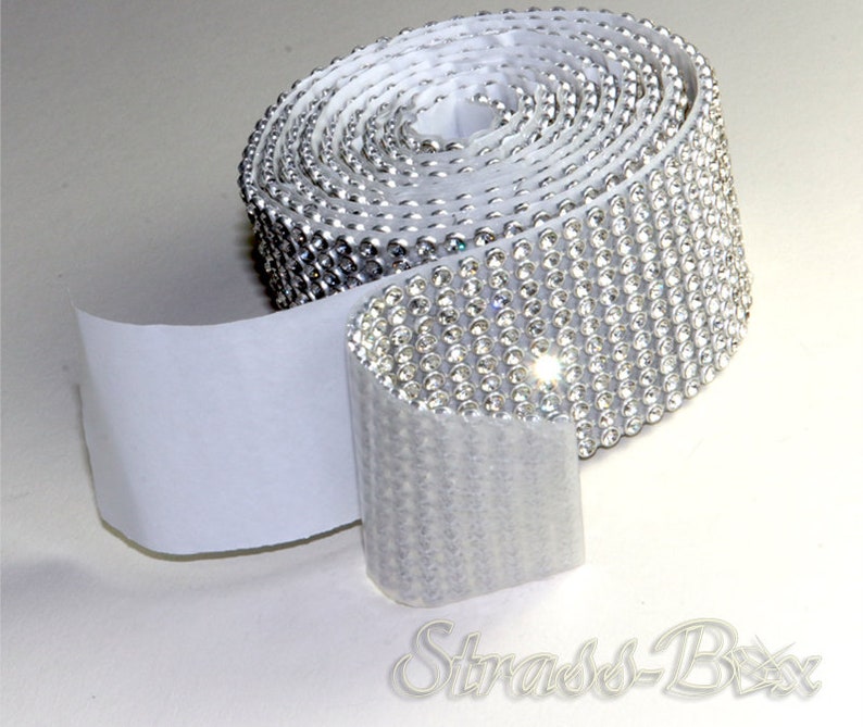 selbstklebendes MESH CRYSTAL 12reihig 39mm Strassband SS08 Bild 1