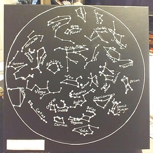 Mapa Astral baseado na data, hora e local de nascimento. O Mapa Astral é uma caixa retroiluminada personalizada com constelações, planetas e estrelas!