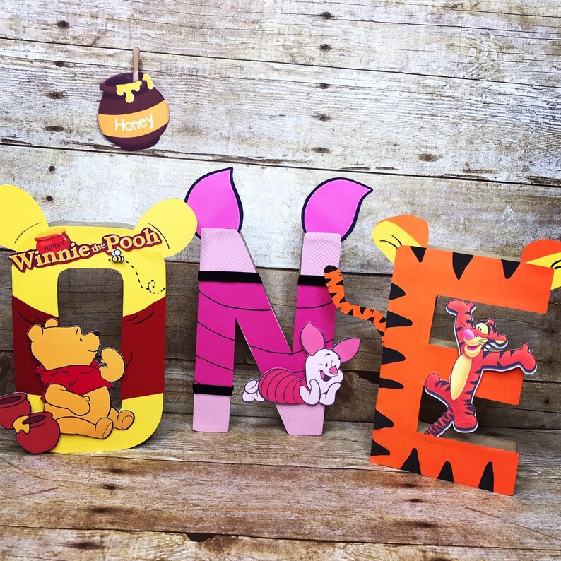 Winnie the Pooh Name Letters for Kids Room Nursery Wall Etsy