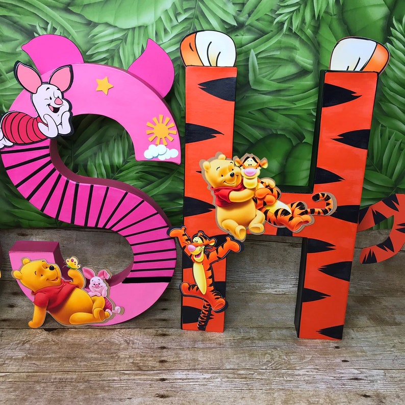 Winnie the Pooh Name Letters for Kids Room Nursery Wall Etsy