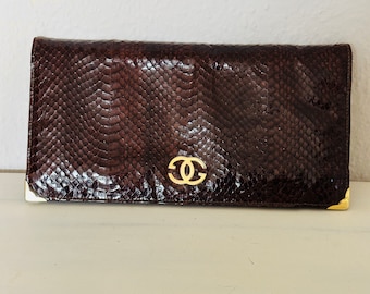 Echte slangenleer clutch handtas vintage jaren 70 damestas gemaakt van slangenleer