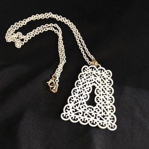 TRIFARI Pendant Necklace 1960's Modernist Era Designer Signed Collier Chain image 1