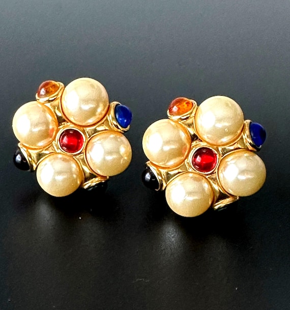 Boucles D'oreilles Clips Kenneth Lane - Doré - Résine - Neuf Sans Emballage - Bijou Fantaisie élégant
