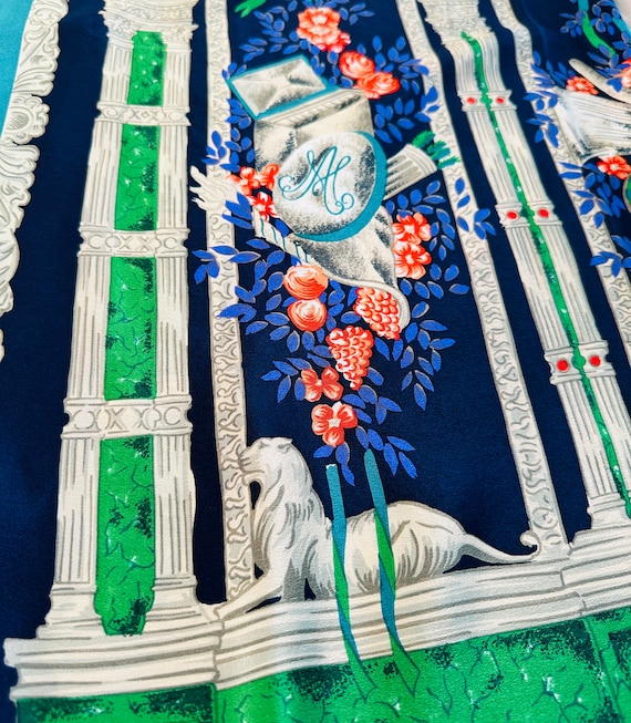 Christian Fischbacher Silk Scarf, Vintage Designer Neckerchief