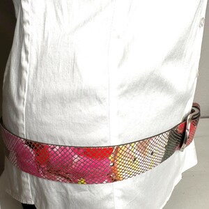 Colorful genuine leather women's belt, made in Germany, very good quality, can be closed at lengths of 82 - 84 - 87 - 89 - 91 - 94 cm. image 9