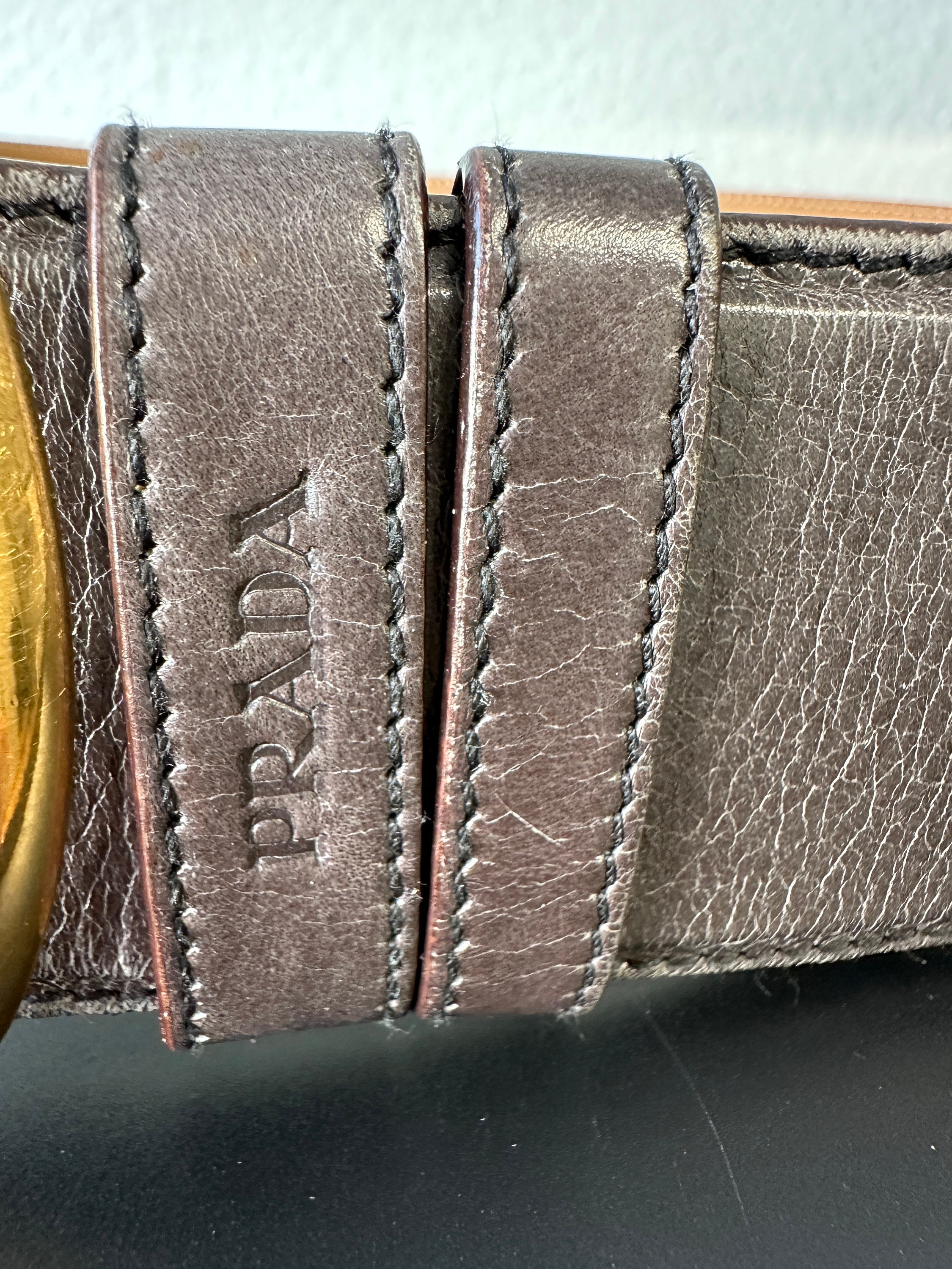PRADA Leather Belt Vintage Haute Couture Designer Leather