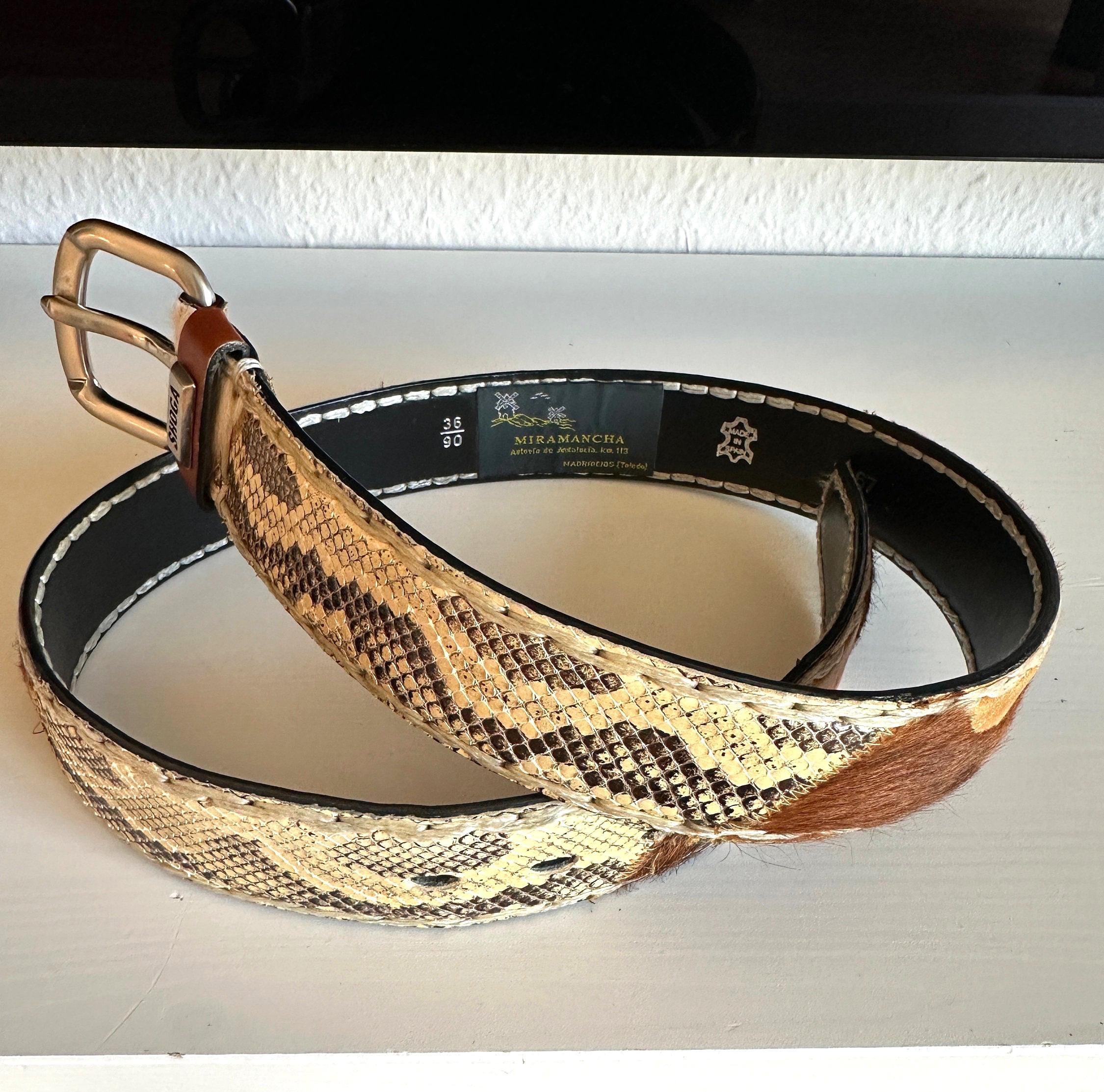 Snakeskin Cowhide Belt Exclusive Vintage Women display picture 3