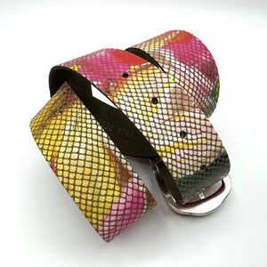 Colorful genuine leather women's belt, made in Germany, very good quality, can be closed at lengths of 82 - 84 - 87 - 89 - 91 - 94 cm. image 10