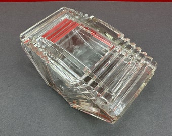 Art Deco crystal bonbonnière crystal bowl with lid