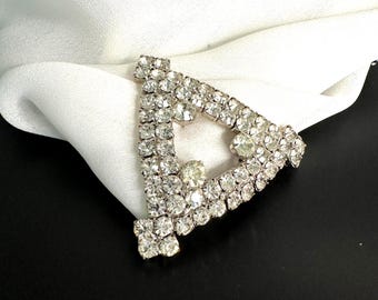 Art Nouveau Rhinestone Brooch Vintage Cocktail Party Brooch 5.5 cm Ø