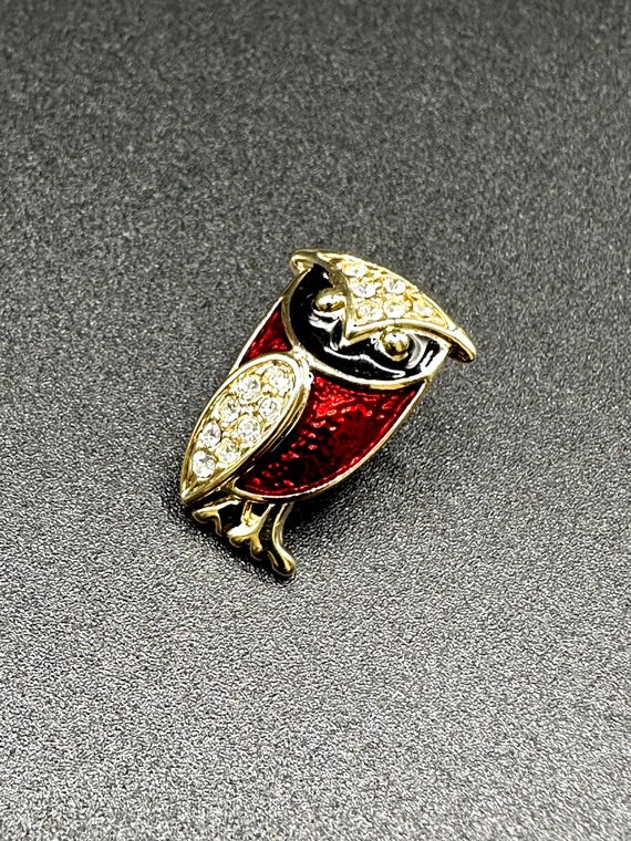 Krawattennadel Eule Brosche Wunderschöne schwarz … - image 10