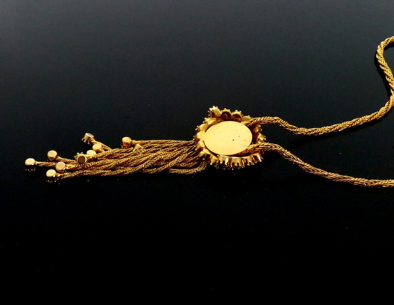 Vintage elegant goldtone rhinestone Waterfall Collier Necklace 60 cm long 35 Grams in excellent vintage condition