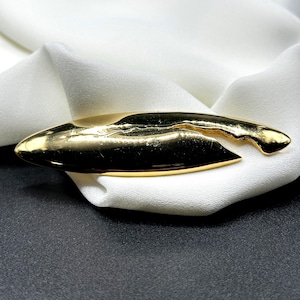 Vintage P & M Paris Gold Abstract Curved Pin / Brooch P and M Paris Brooch - Etsy main image 2
