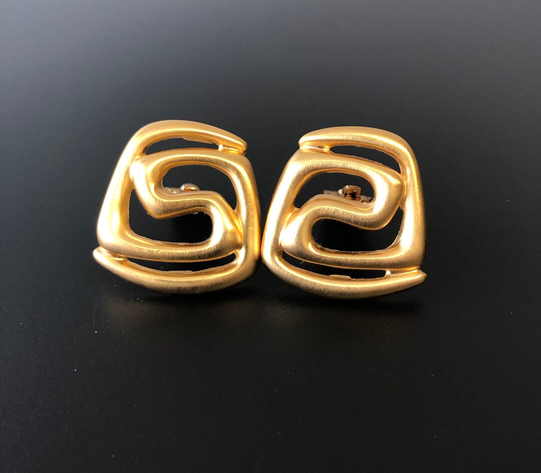 Clips D’oreilles Dorés De Créateur Vintage Couture Lot