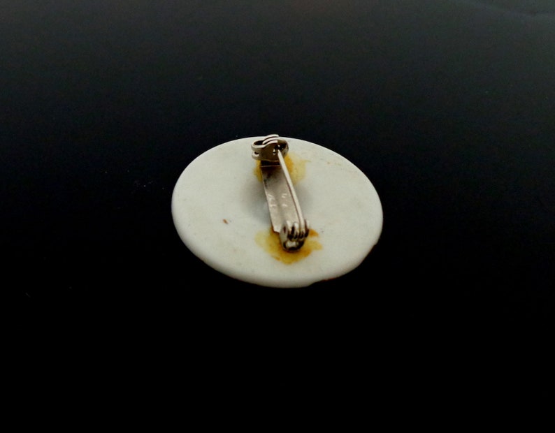 bisque porcelain brooch 3.2 cm \u00d8 total 8 Grams from Germany in very good vintage condition Vintage 1950s Handpainted pastel colors roses