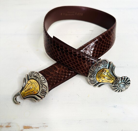 Vintage Snakeskin Belt, Genuine Snake Leather, High-quality  display picture 1