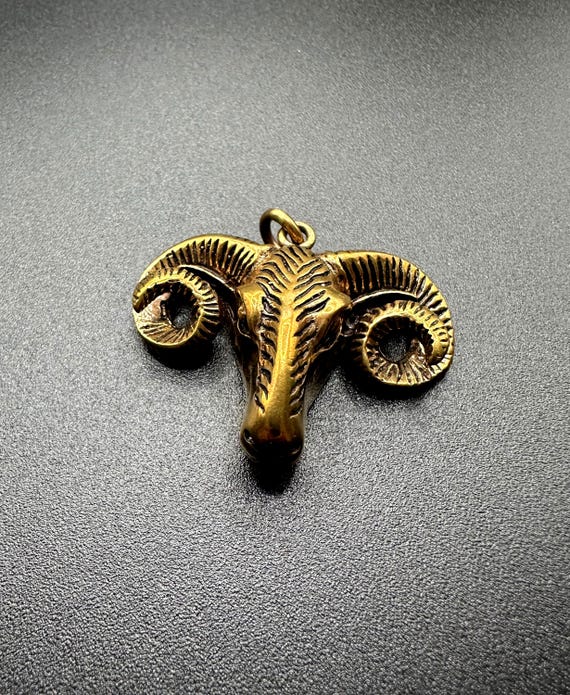 Massive Ram Pendant Vintage Silversmith Craft Ram Head Made of
