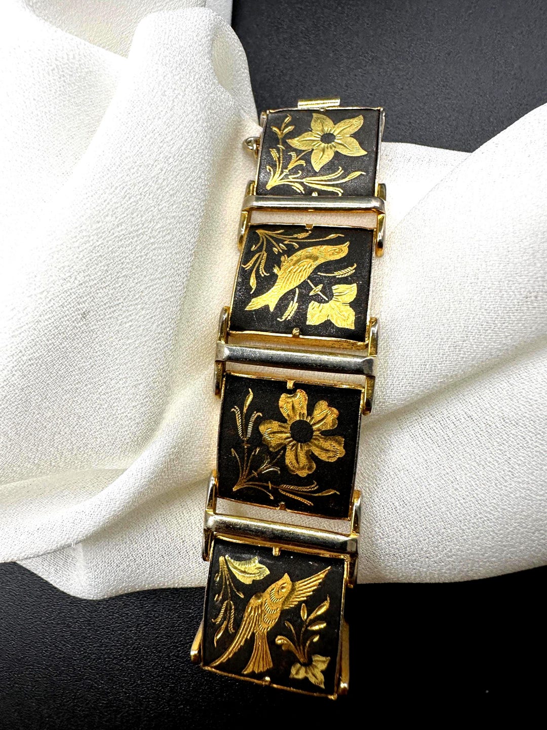 Bracelet Vintage 1970 Plaqué Or - 21.5 Cm - Neuf De Stock - État Parfait