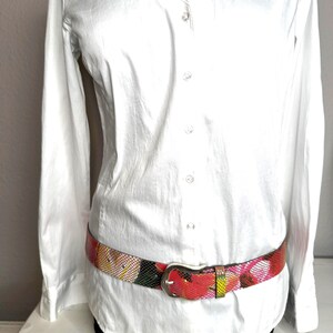 Colorful genuine leather women's belt, made in Germany, very good quality, can be closed at lengths of 82 - 84 - 87 - 89 - 91 - 94 cm. image 5