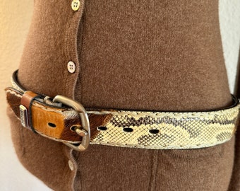 Ceinture en cuir de vachette peau de serpent ceinture en cuir vintage exclusive pour femmes et hommes cuir de python véritable