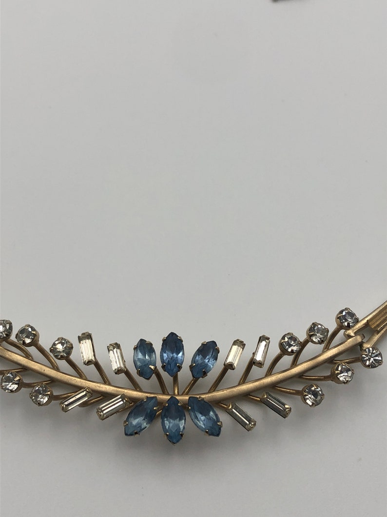 Collar de pedrería Baguette hermosa cadena de collar vintage de la década de 1950 imagen 4