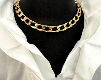 Grossé Gliederkette Halskette Vintage Grossé signierte, vergoldete Collier Kette in bester Qualität  44 cm lang, verstellbare Länge