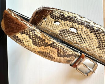 Snakeskin cowhide belt exclusive vintage women's and men's leather belt real python leather