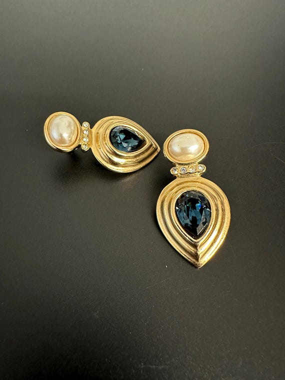 Boucles D'oreilles Vintage Clips Dorées Avec Perles - Style Années 90 Rétro