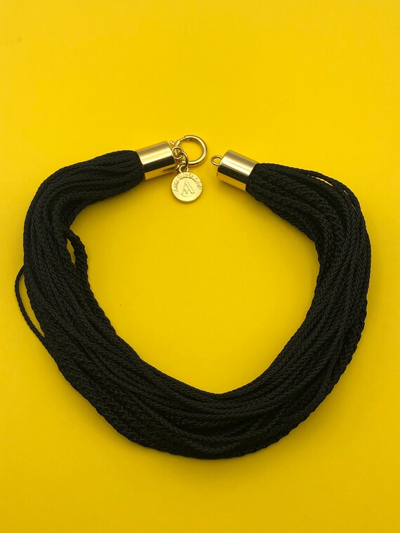 Black Rope Motif Necklace_BDHL7440