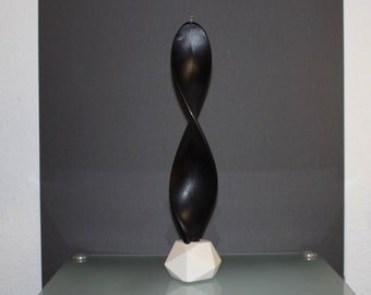 Modern decoration angel light black "Helper of grief!" As a unique gift for your loved ones. Also for meditation. Yin Yang candle.