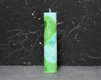 100 & handmade stearin candle turquoise-green