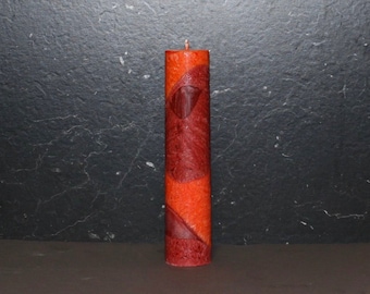 100 & handmade stearin candle red-orange