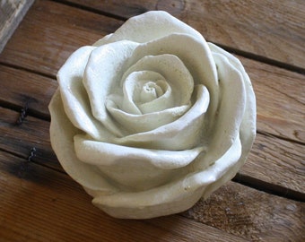 XXL rose handmade concrete rose with clear varnish