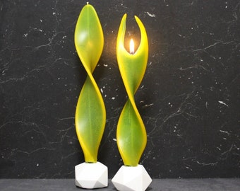 Angel candle angel light green-yellow "Mindfulness and healing!" The special gift. The candle for occasions such as birthdays, weddings