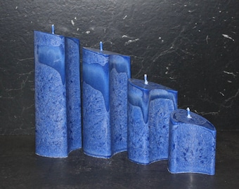 4 arrangement, Advent, 100 & handmade, stearin blue