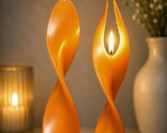 Engelslicht gelb-orange steht für Achtsamkeit und Erfolg! Handgemachtes Geschenk zu Weihnachten, Geburtstag. Engelskerzen Dekoration