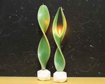 Angel candle angel light green and white stands for healing and truth! The special gift for your loved ones. The candle for birthdays, weddings