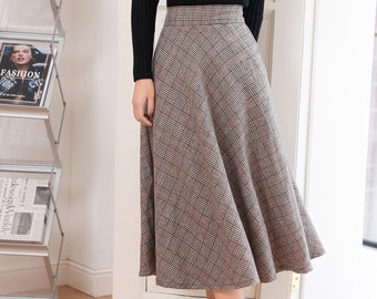 Wool Midi Skirt women, A Line Wool Skirt, Winter wool Skirt, High waisted Skirt, Wool Skirt Women, Plus size skirt, Custom Skirt 1161