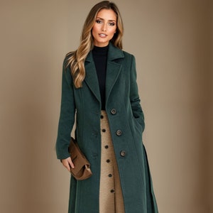 Long Wool Coat, Green Wool Coat, Wool Coat Women, Long Long Wool Coat, Green Wool Coat, Wool Coat Women, Long
