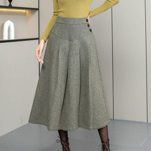 Wool skirt, Midi Wool Skirt, Pleated Wool Skirt, Winter Wool Skirt women, A-Line Wool Skirt, Wool Skirt Women, Custom Skirt L0550